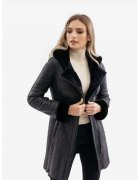 Gerali Tailoring Палто от естествен косъм модел Emilia Napalan - - Черен