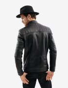 Gerali Tailoring Яке от естествена кожа модел Dinu 50 Черен
