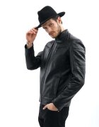 Gerali Tailoring Яке от естествена кожа модел Dinu 50 Черен