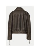 Gina Tricot Дамско яке - 304154959 - Екокожа - Черно - Черен