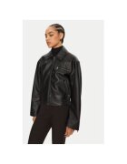 Gina Tricot Дамско яке - 304386428 - Екокожа - Черно
