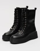 GOE Кожени боти с масивен ток Черен