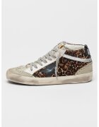 GOLDEN GOOSE Кецове от велур и кожа с косъм - Тъмнокафяв/Светло сив/Мръснобял