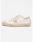 GOLDEN GOOSE Кожени маратонки V-Star - Мръснобял/Светло бежово