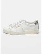 GOLDEN GOOSE Кожени спортни обувки Matchstar с пайети - Бял/Мръснобял/Сребрист