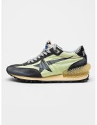 GOLDEN GOOSE Текстилни спортни обувки Running Marathon с велур - Зелен/Сребрист/Tъмносив