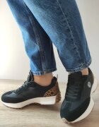 GORETTI Дамски спортни обувки 27555 Черни + Тъмносини - Черно