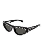 Gucci Слънчеви очила Cat-Eye с метални детайли - Черен/Сребрист