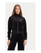 GUESS Bluza de trening cu fermoar - aspect de catifea si guler inalt - L