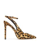 GUESS BY MARCIANO Дамски сандали - ток - естествена кожа - кафяви