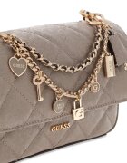 GUESS Чанта Libby с висулки Сиво-кафяв