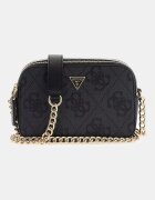 GUESS Чанта Noelle с монограм Черен/Антрацитно сиво