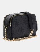 GUESS Чанта Noelle с монограм Черен/Антрацитно сиво