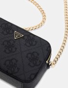GUESS Чанта Noelle с монограм Черен/Антрацитно сиво