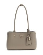 GUESS Чанта за рамо Meridian от еко кожа с лого - Сиво-бежов
