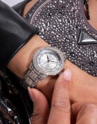 GUESS Часовник от неръждаема стомана с кристали
