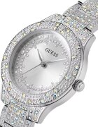 GUESS Часовник от неръждаема стомана с кристали Сребрист