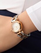 GUESS Часовник с кристали Rose Gold/Сребрист