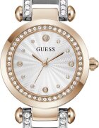 GUESS Часовник с кристали Rose Gold/Сребрист