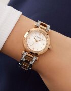 GUESS Часовник с кристали Rose Gold/Сребрист