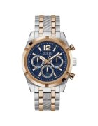 GUESS Часовник Unisex Кварцов Сребрист - Син Циферблат - Водоустойчив 5 ATM