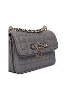 GUESS Дамска чанта SLA Nadira Mini - екологична - 2 отделения - черна