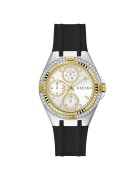 GUESS Дамски часовник GW0879L1 39 мм силиконова каишка черно/златисто кварцов механизъм водоустойчив на 3 ATM