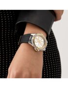 GUESS Дамски часовник GW0879L1 39 мм силиконова каишка черно/златисто кварцов механизъм водоустойчив на 3 ATM