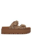 GUESS Дамски чехли на платформа кафяви