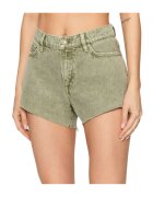 GUESS Дамски къси панталони Manila - памук - зелено - W28-L29 САЩ