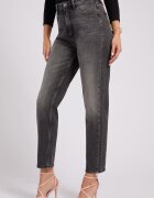 GUESS Дънки Mom-Fit със захабен ефект Антрацитно сиво