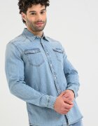 GUESS Дънкова риза с джобове Светлосин