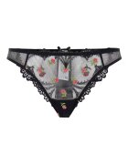 GUESS Дантелени бикини Vivian с флорална бродерия Черен