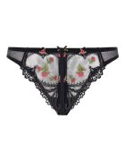GUESS Дантелени бикини Vivian с флорална бродерия Черен