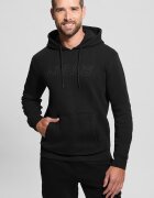 GUESS Фитнес худи с джоб кенгуру Черен