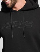 GUESS Фитнес худи с джоб кенгуру Черен