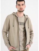 GUESS Фитнес худи с цип - Зелени аспержи