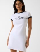 GUESS Фитнес рокля с къси ръкави и лого Бял