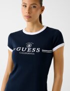 GUESS Фитнес рокля с къси ръкави и лого Тъмносин/Бял