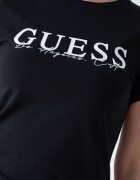 GUESS Фитнес тениска с лого Бял/Черен
