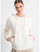 GUESS Худи с модал с цип и лого - Крем