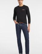 GUESS JEANS Блуза с дълги ръкави и лого Черен