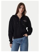 GUESS JEANS Дамски суичър с цип Черен