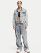 GUESS JEANS Дамско дънково яке светлосиньо овърсайз памук