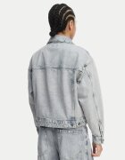 GUESS JEANS Дамско дънково яке светлосиньо овърсайз памук
