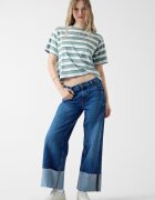 GUESS JEANS Дънки с ниска талия и навити маншети Тъмносин