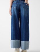 GUESS JEANS Дънки с ниска талия и навити маншети Тъмносин