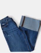 GUESS JEANS Дънки с ниска талия и навити маншети Тъмносин