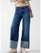 GUESS JEANS Дънки с ниска талия и навити маншети - Тъмносин
