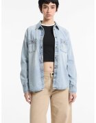 GUESS JEANS Дънкова риза с джобове на гърдите - Светлосин